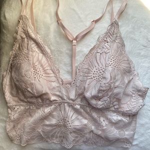 Aerie Blush Floral Lace Bralette - NWOT